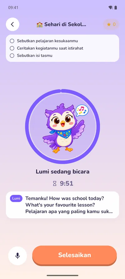 Obrolan langsung: Lumi mendengarkan dan menjawab dalam bahasa yang dipelajari