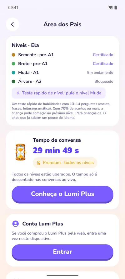 A área dos pais: níveis, certificados e tempo de conversa